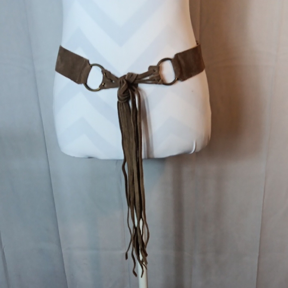 Brown Suede Women's Boho Belt - Picture 1 of 4